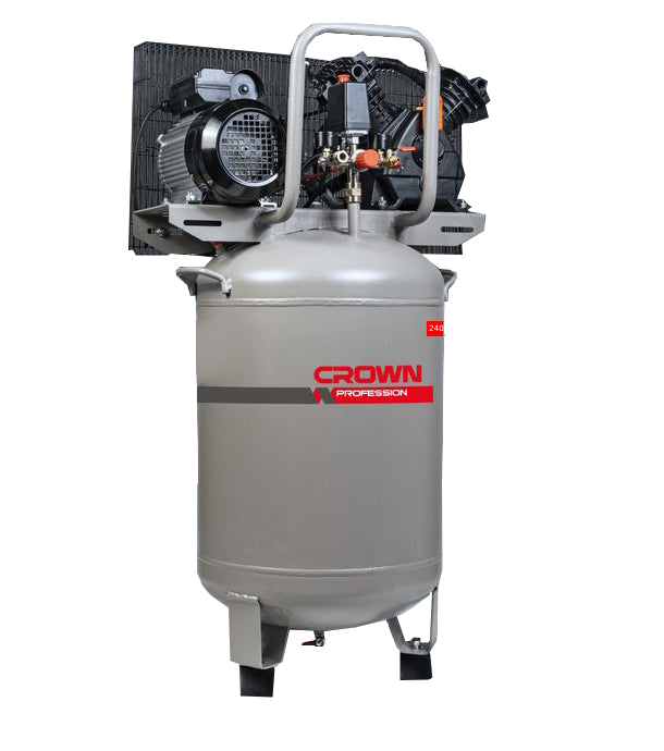 Compresora Vertical c/ faja 240L - 2.5 HP Crown