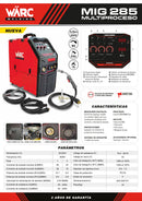 Maquina de soldar WARC MIG285 MULTIPROCESO
