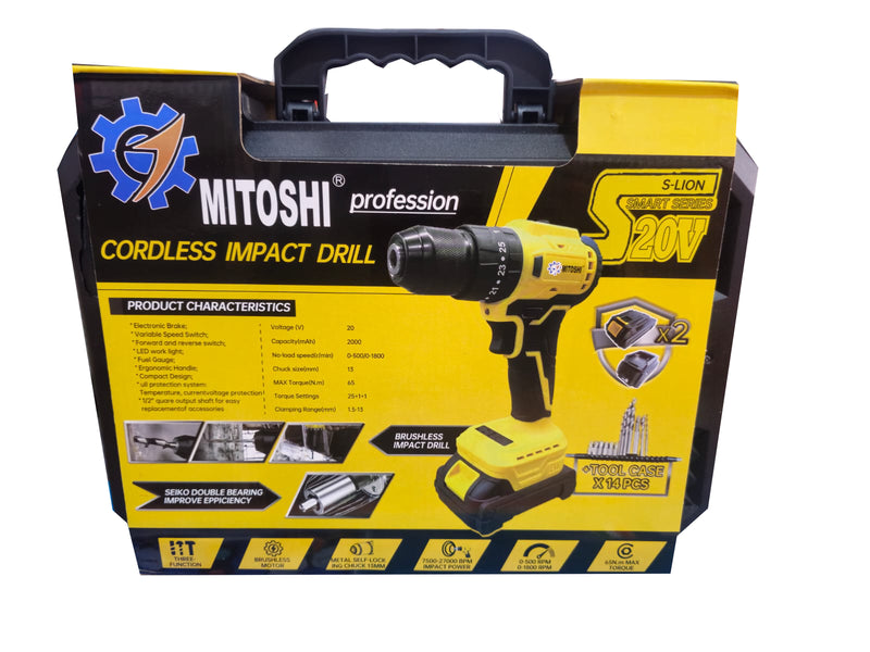 Taladro inalámbrico 20V - 2A - MITOSHI